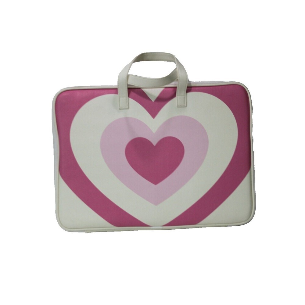 Wildflower Rose Latte Love Laptop Bag 16x10.5 Pink Hearts Dual Handles Padded